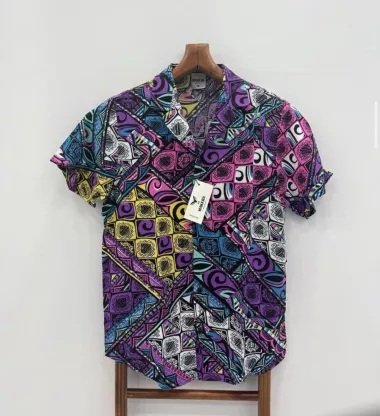 Camasa barbati PREMIUM , maneca scusta, cu imprimeu 11893